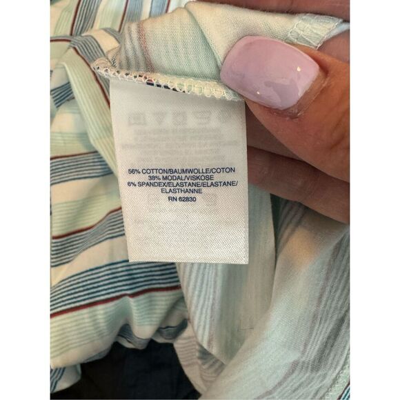 Lands End Maxi Dress Womens Medium Multicolor Sleeveless Stripe Tiered Pullover - Picture 4 of 10